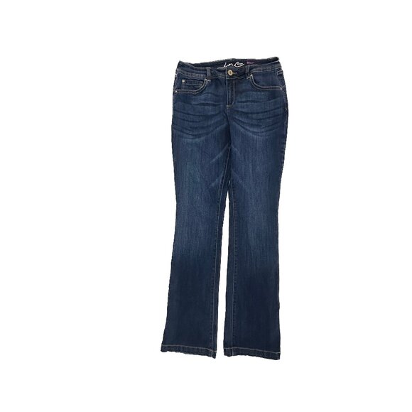 INC Bootleg Regular Fit Women's size 6 Dark Wash Blue Denim jeans - Picture 1 of 5